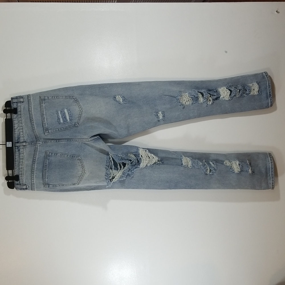 Adika Distressed Light Wash Blue Denim Jeans Medium - Picture 3 of 11